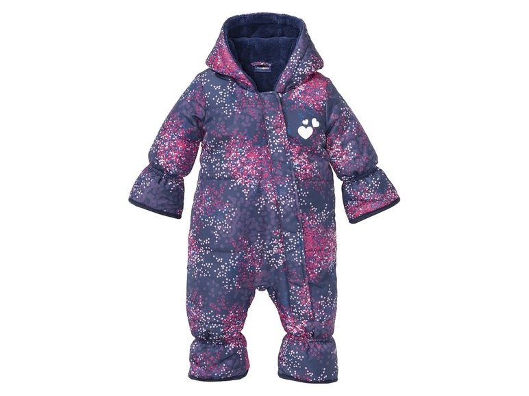 Baby meisjes winteroverall 50/56, Donkerblauw all-over-print