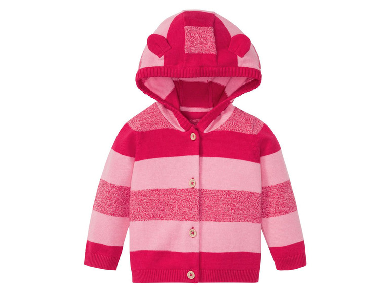 Babymeisjes gebreid vest (50/56, Roze/gestreept)