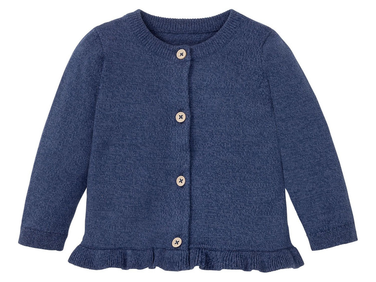 Babymeisjes gebreid vest (74/80, Blauw)