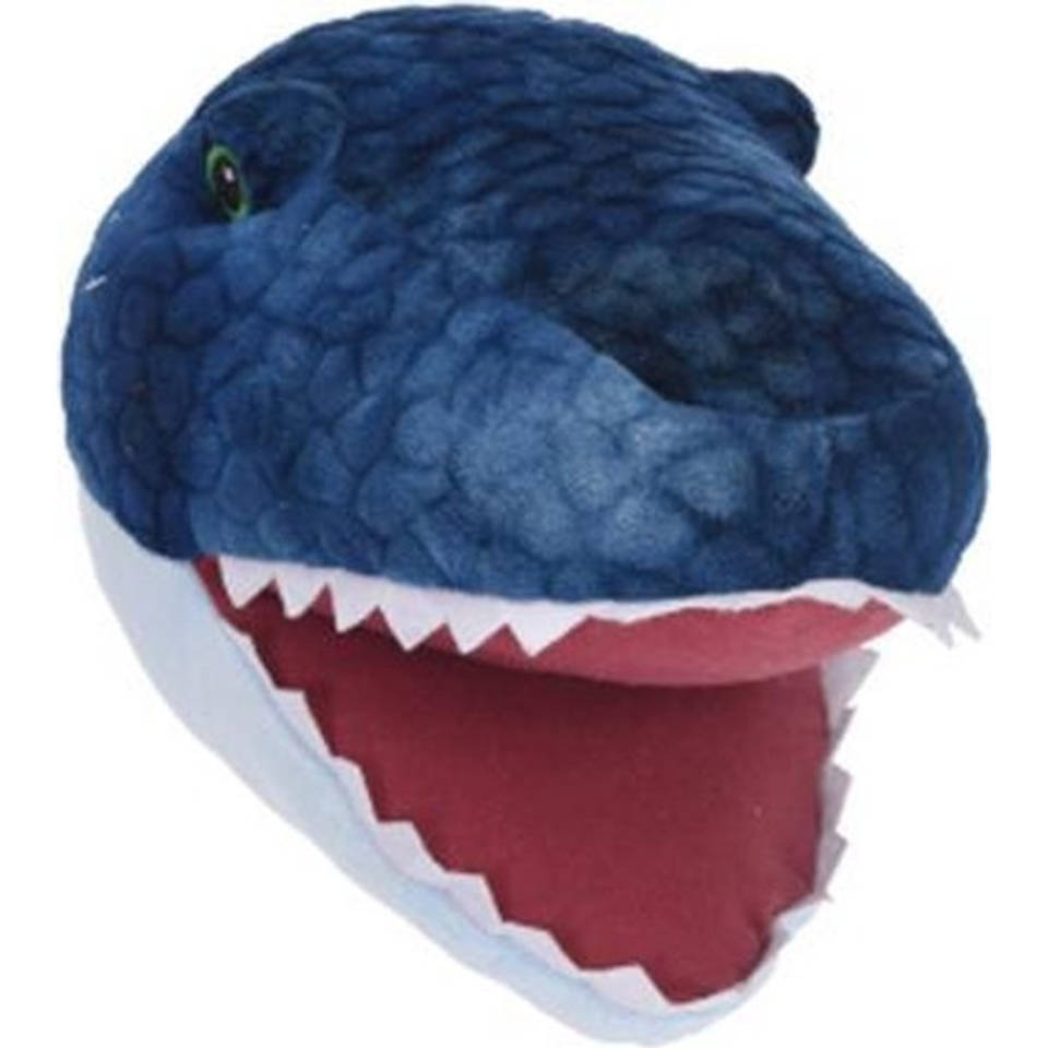 Banzaa pluche dierenkop dinosaurus 30 cm - wanddecoratie Blauw