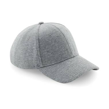 Beechfield jersey athleisure baseball cap heather grey