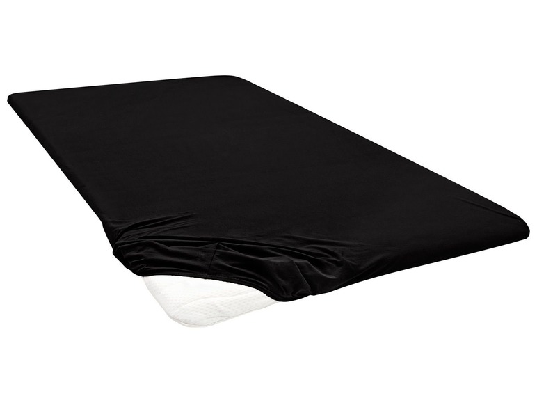 Biberna Jersey hoeslaken (180-200 x 200 cm, Zwart)