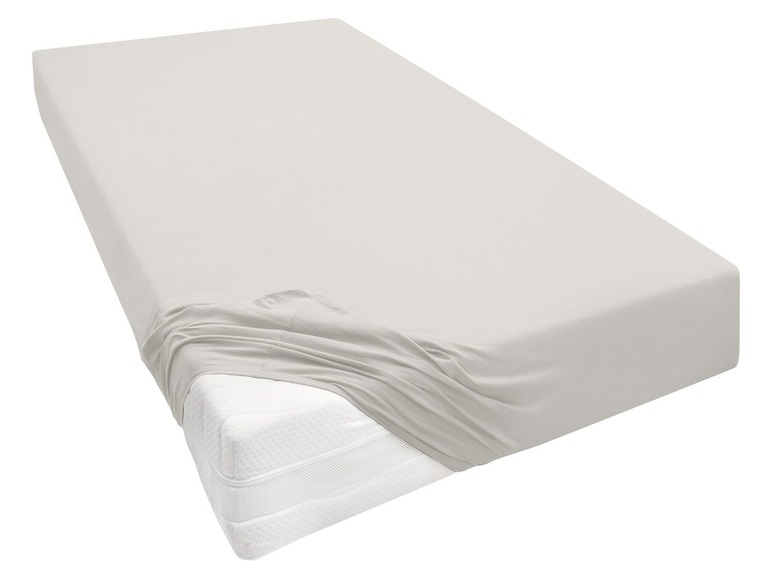 Biberna Jersey hoeslaken voor boxspringmatrassen 140-160 x 200-220 cm, Lichtgrijs