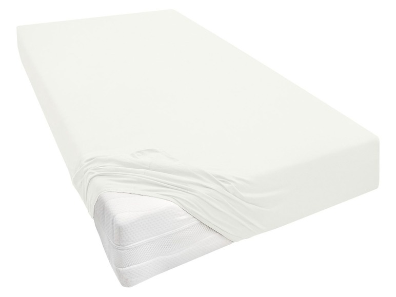 Biberna Jersey hoeslaken voor boxspringmatrassen 180-200 x 200-220 cm, Crème