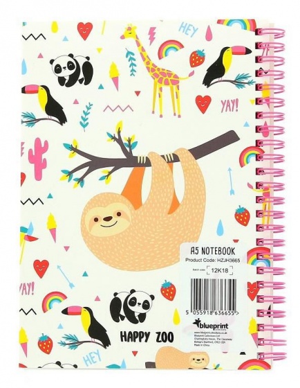 Blueprint Collections notitieboek Happy Zoo panda A5 roze