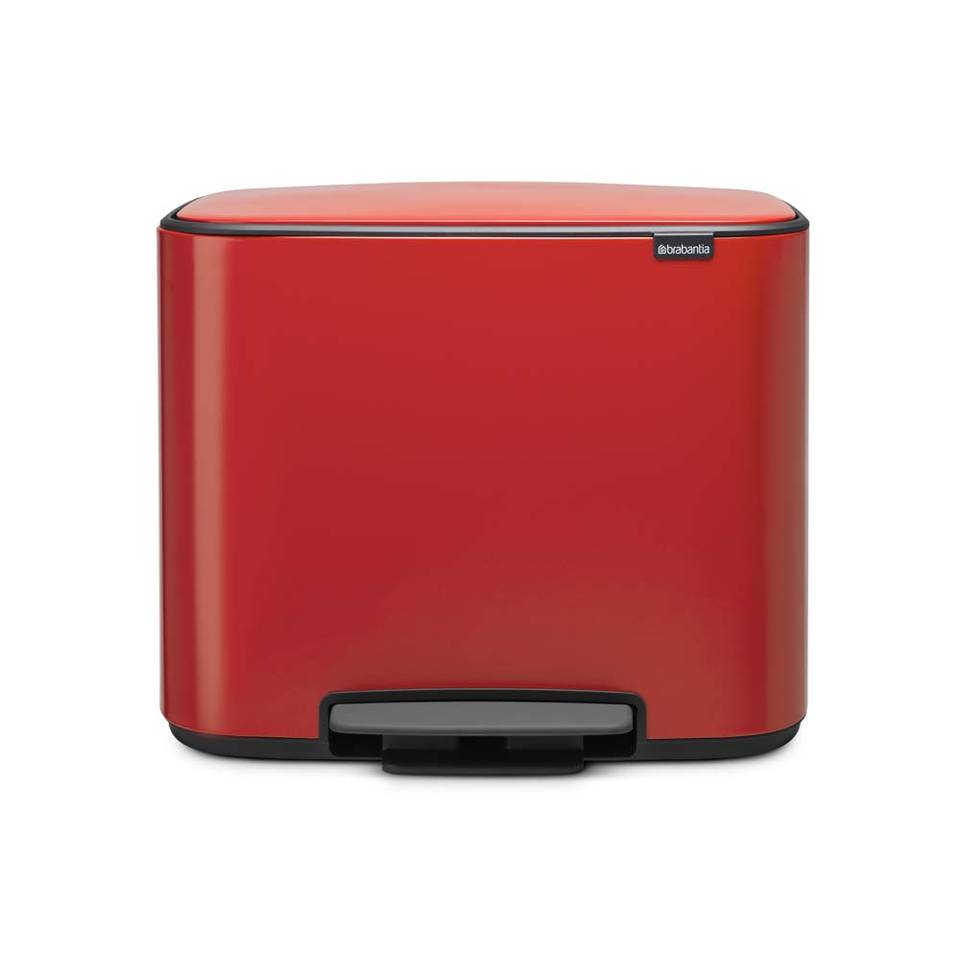 Brabantia Bo pedaalemmer met 2 kunststof binnenemmers - 11 + 23 liter - Passion Red