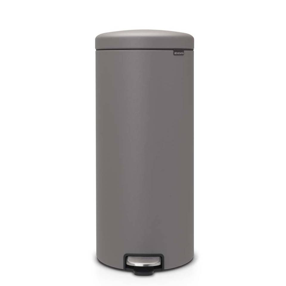 Brabantia NewIcon pedaalemmer met kunststof binnenemmer - 30 liter - Mineral Concrete Grey