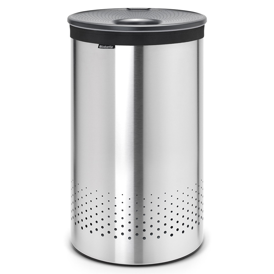 Brabantia wasbox met kunststof deksel 60 l - Matt Steel