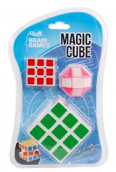 Brain Games kubus Magic Cube groen/rood/roze 3-delig