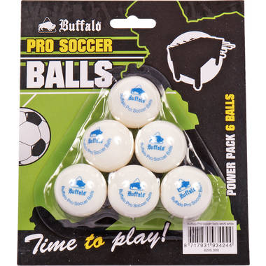 Buffalo pro tafelvoetbal balletjes set van 6 wit