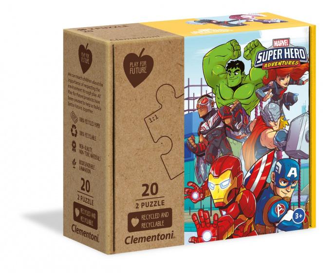 Clementoni legpuzzel Marvel super hero 2x 20 stukjes