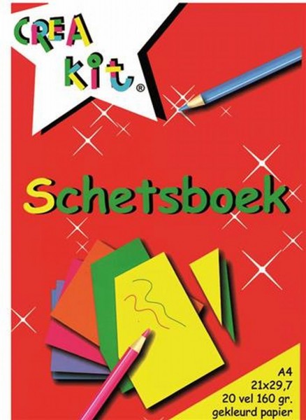 Crea-Kit Schetsboek A4 160 Gram Gekleurd