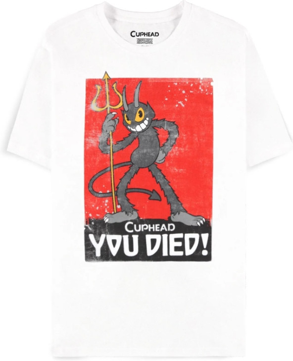 Cuphead - You Died! White Men\s Short Sleeved T-shirt