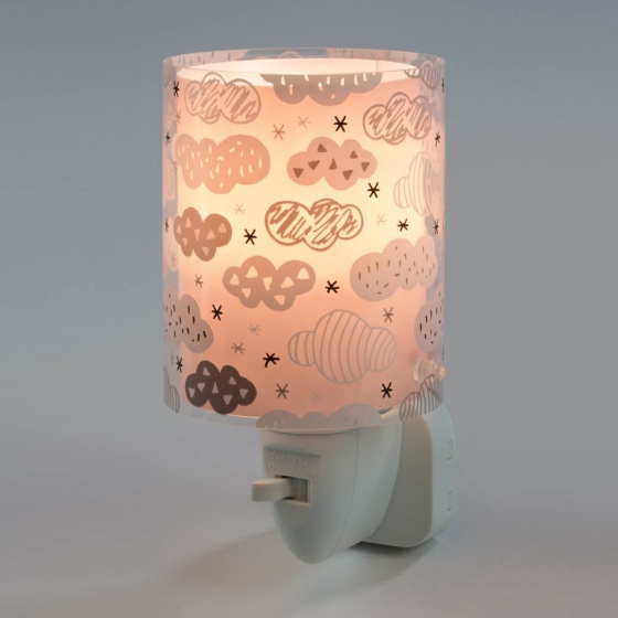 Dalber nachtlamp Clouds 14 cm roze