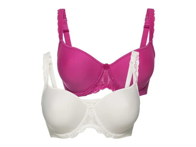 Dames beugel BH plus size 95C, Wit/roze