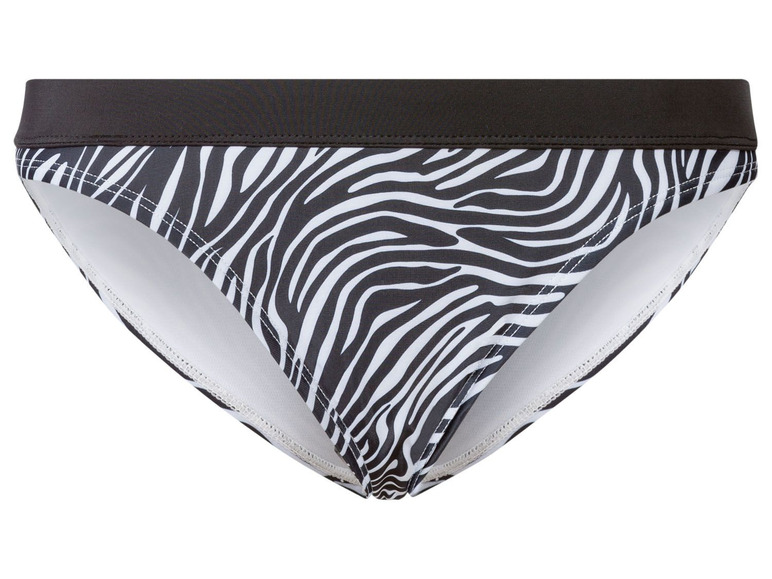 Dames bikinibroekje (36, Zwart/wit/zebra)