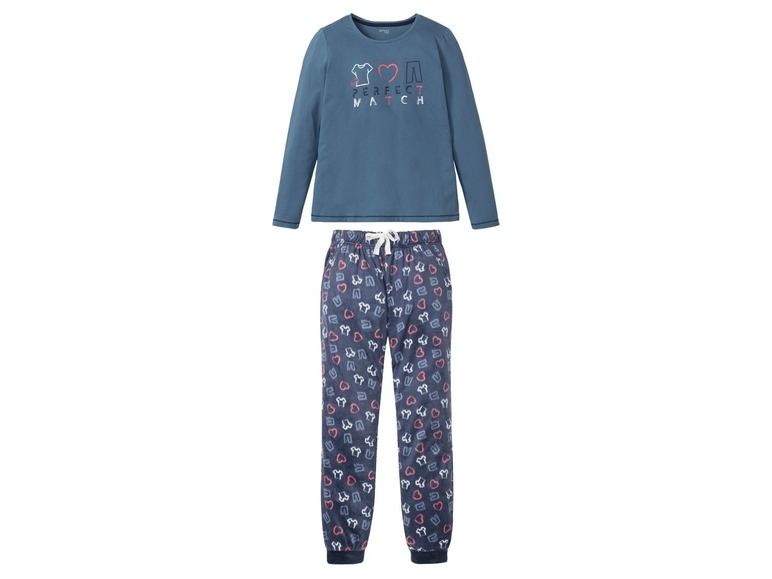 Dames fleece pyjama S (36/38), Blauw/all-over-print