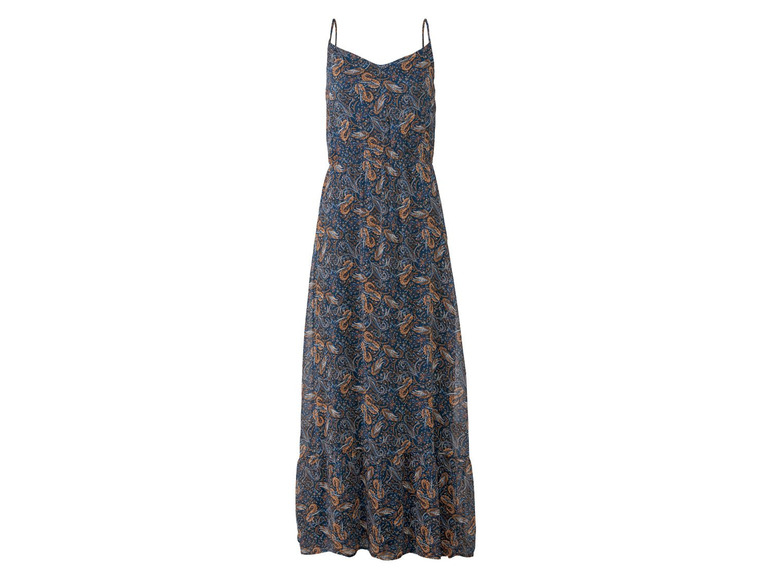 Dames maxi-jurk (42, All-over-print/blauw)