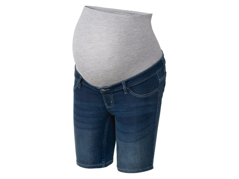 Dames zwangerschaps jeansshorts (34, Donkerblauw)