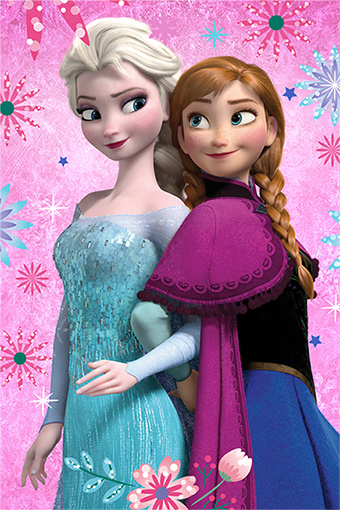 Disney Frozen Fleeceplaid Flowers - 110 x 150 cm - polyester