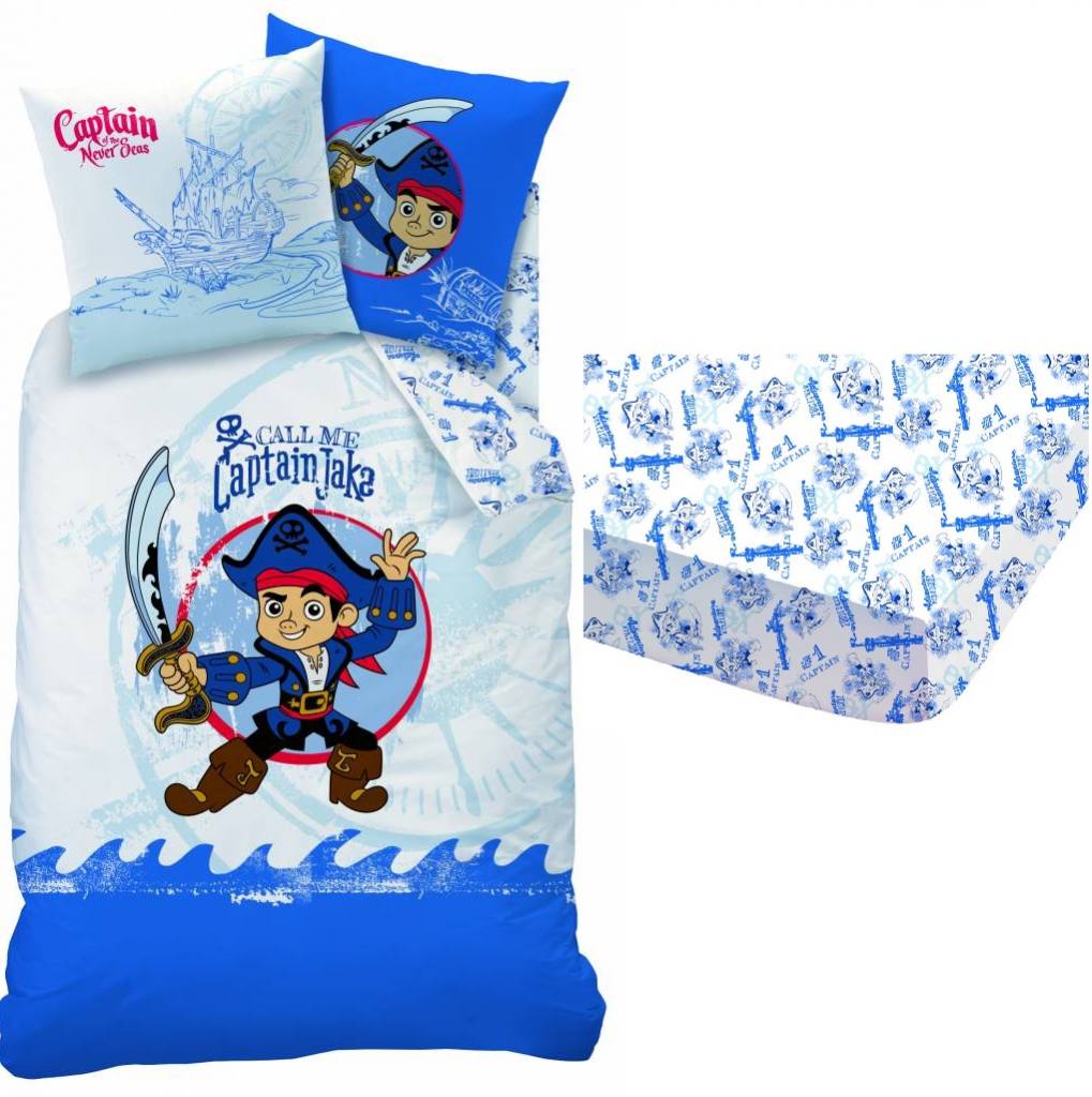 Disney Jake en de Nooitgedachtland piraten set dekbedovertrek + hoeslaken Captain