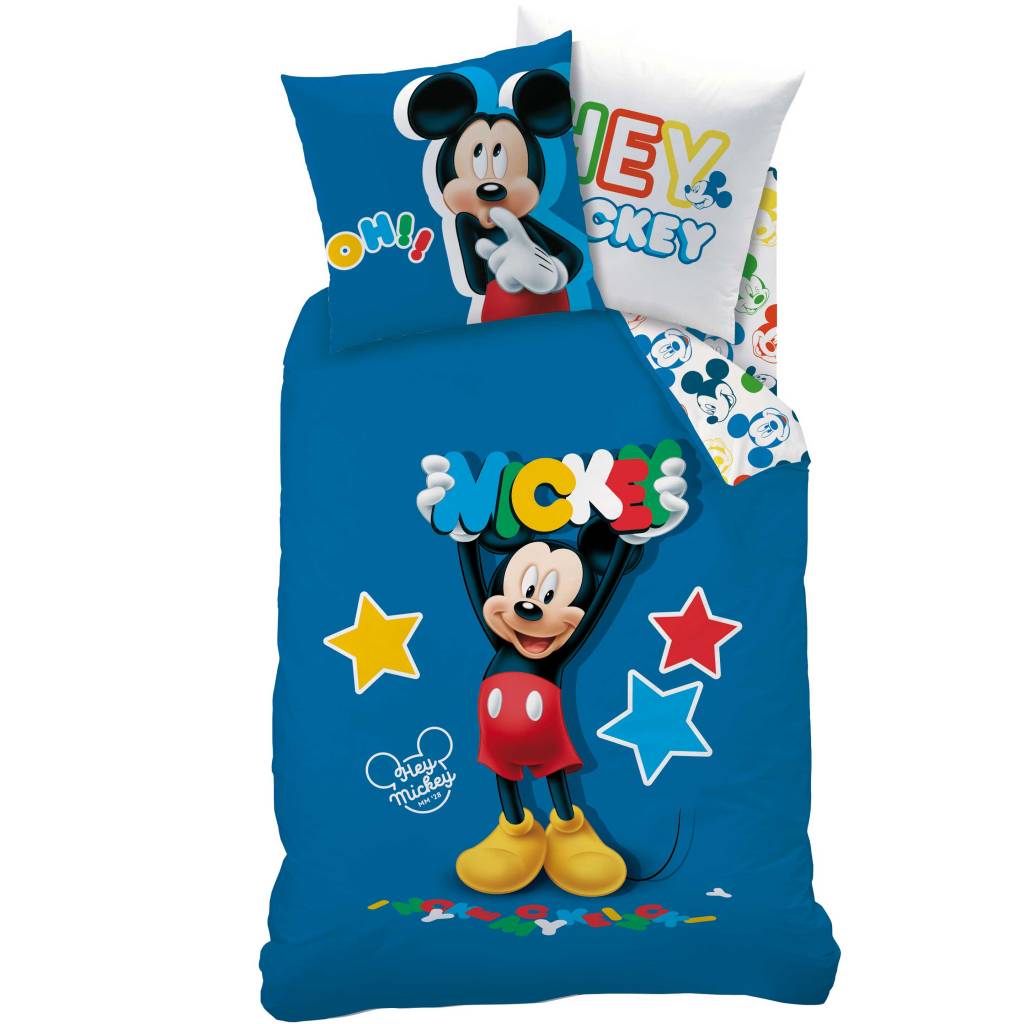 Disney Mickey Mouse Dekbedovertrek Story 140x200 + 63x63cm - Katoen