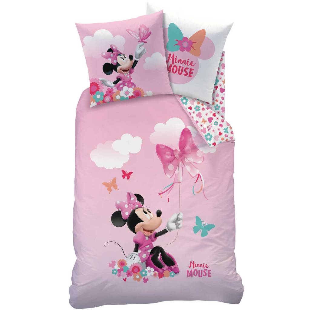 Disney Minnie Mouse Papillon Dekbedovertrek Papillon 140x200cm - 63x63cm - katoen