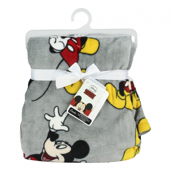 Disney fleece deken Mickey Mouse 120 x 160 cm grijs