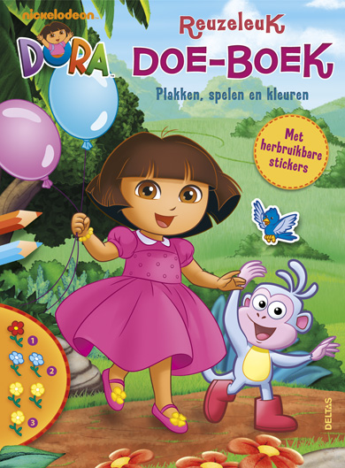 Dora reuzeleuk doe-boek (met herbruikbare stickers