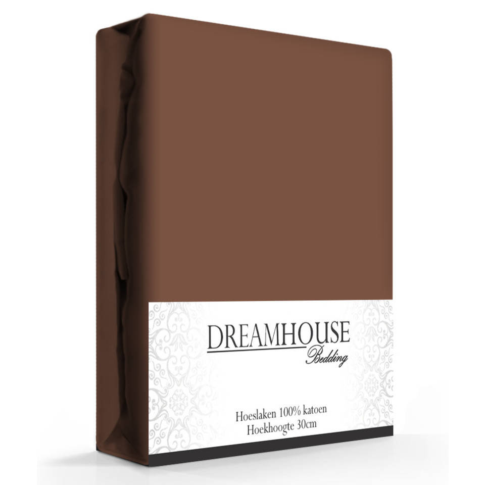 Dreamhouse Hoeslaken Katoen Bruin-140 x 200 cm