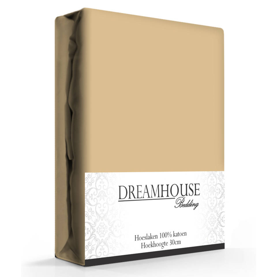 Dreamhouse Hoeslaken Katoen Taupe-140 x 200 cm