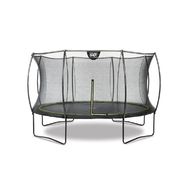 EXIT Silhouette trampoline rond met veiligheidsnet - 427 cm - zwart