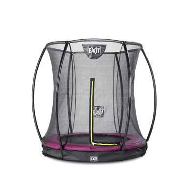 EXIT Silhouette verlaagde trampoline met veiligheidsnet rond - 183 cm - roze