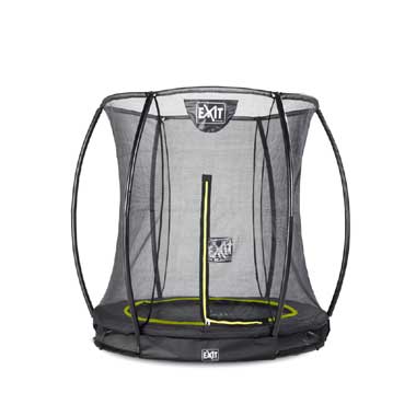 EXIT Silhouette verlaagde trampoline met veiligheidsnet rond - 183 cm - zwart