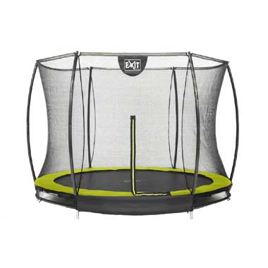 EXIT Silhouette verlaagde trampoline met veiligheidsnet rond - 244 cm - limegroen