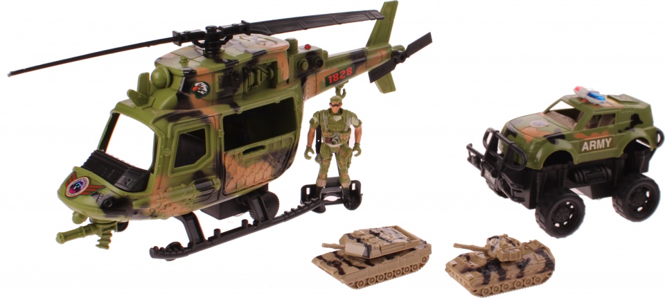 Eddy Toys speelset Military Series helikopter 30 cm groen