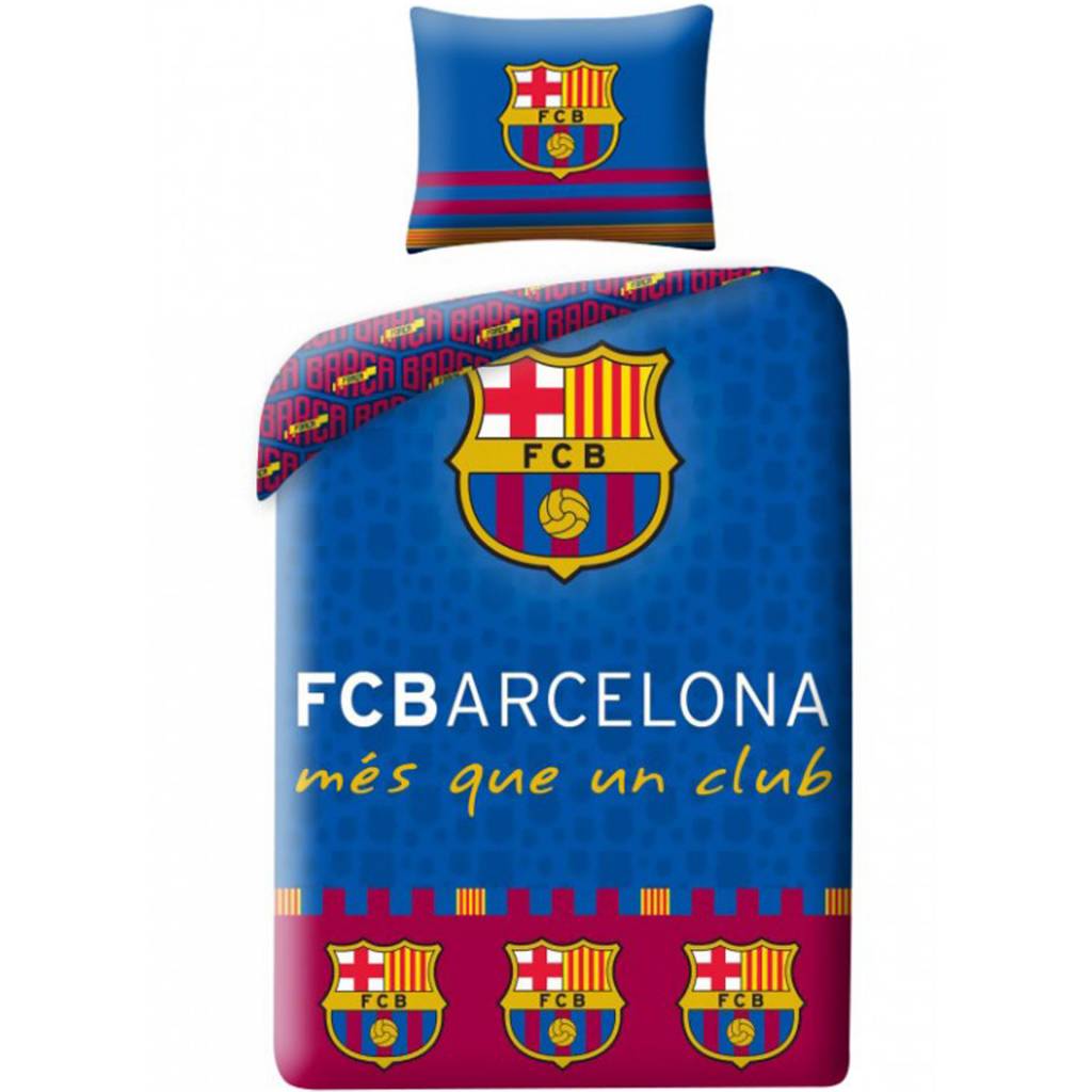 FC Barcelona Dekbedovertrek Logo's 140 x 200 cm + 70 x 90 cm - Katoen