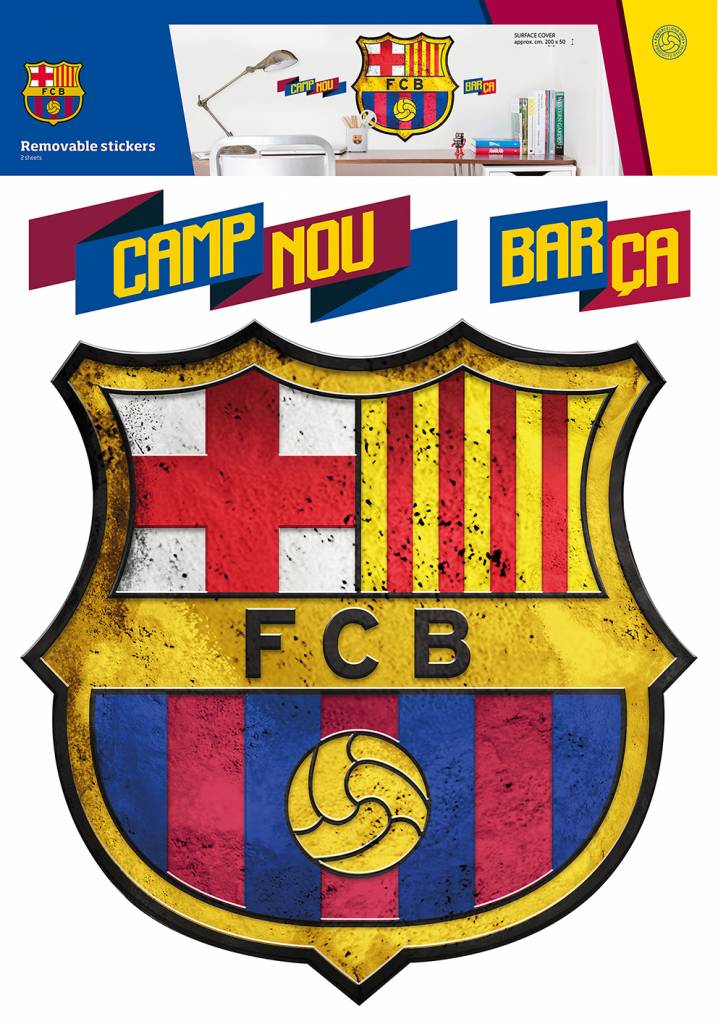 FC Barcelona Muursticker Logo - 3 stickers