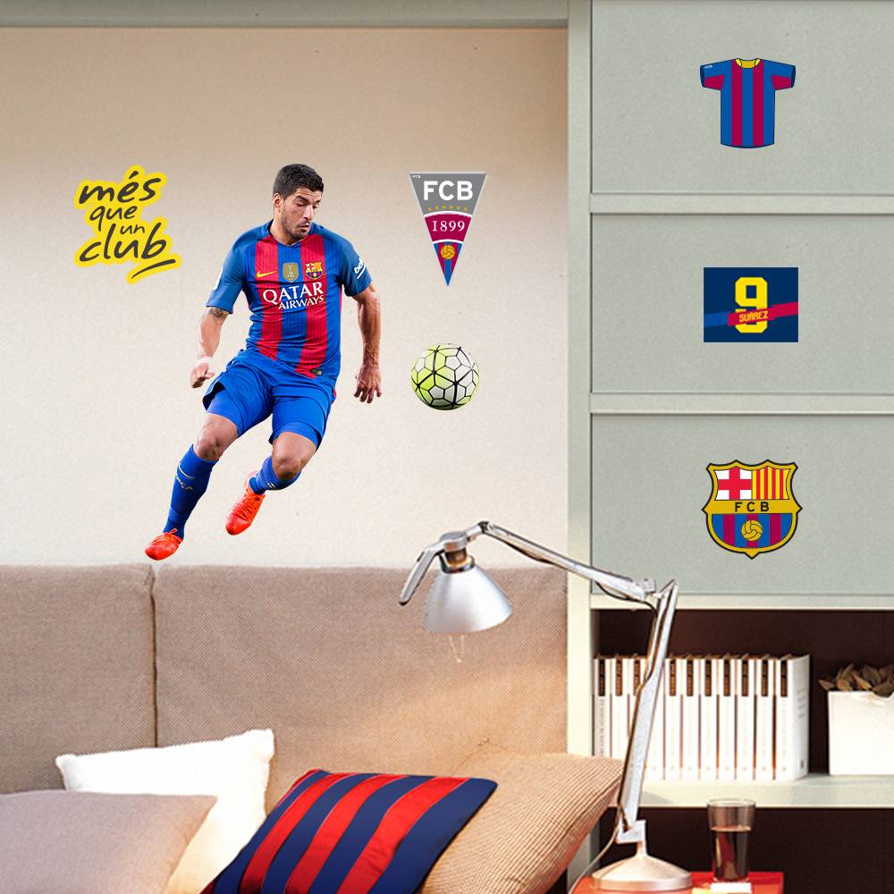 FC Barcelona Muursticker Suarez 70x50cm