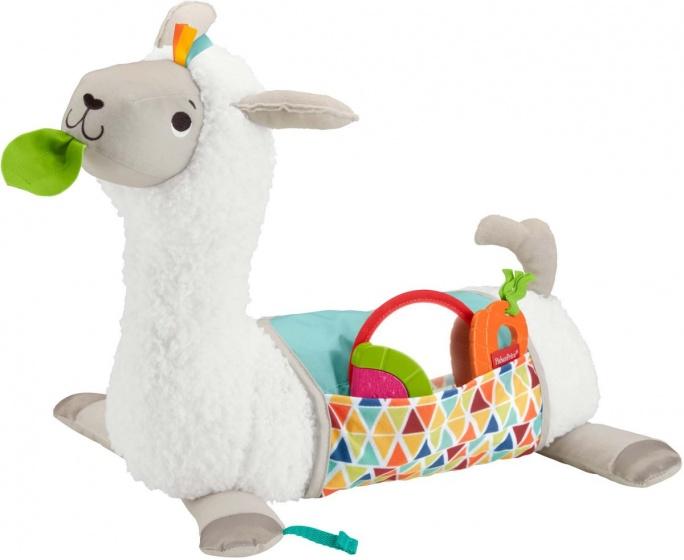 Fisher-Price knuffeldierkussen Tummy Time Lama 43 cm pluche wit