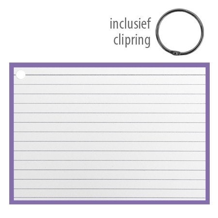 Flashcards A6 incl. clipring Paars