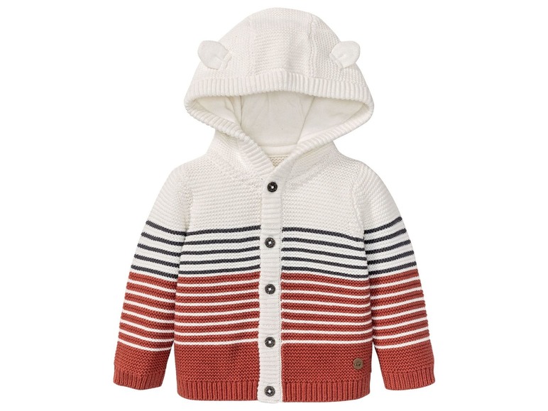 Gebreid baby jongens vest 86/92, Strepen/wit/rood