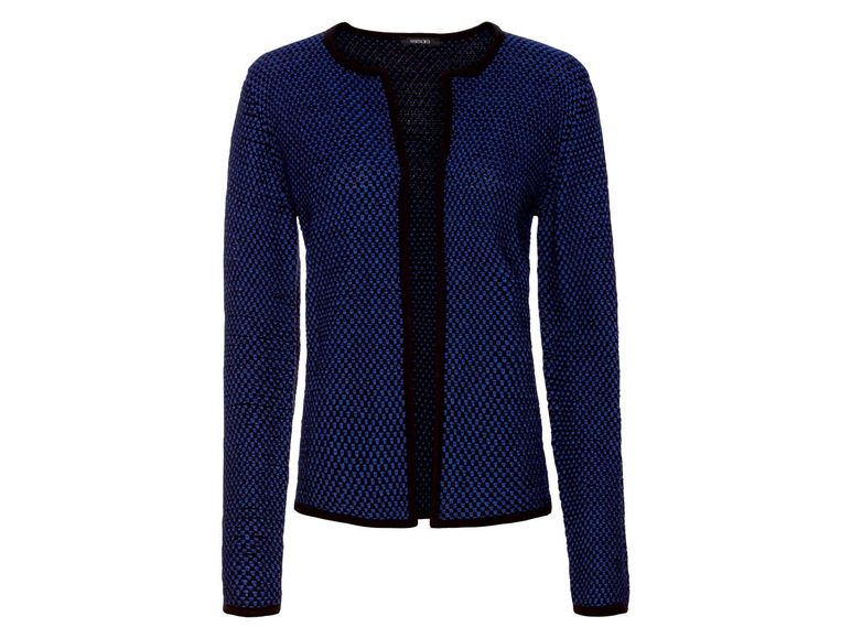 Gebreid damesvest (L (44/46), Zwart/blauw)