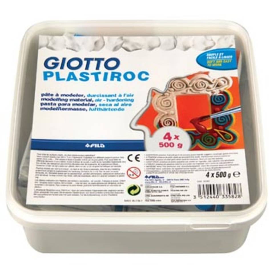 Gitto Plastiroc boetseerpasta, pak van 500 g, 4 pakken in hermetisch afgesloten doos