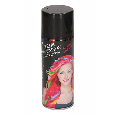 Glitter haarspray zwart metallic