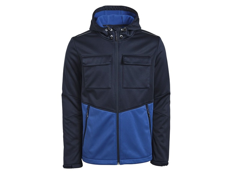 Heren softshell jas XL (56/58), Donkerblauw/blauw