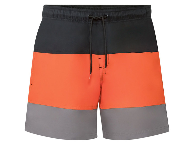 Heren zwemshort (L, Zwart/wit/oranje/gestreept)