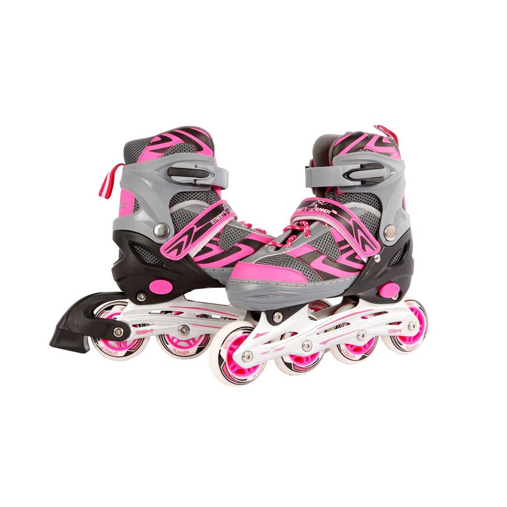 Inline skates - maat 31-34 - roze/grijs