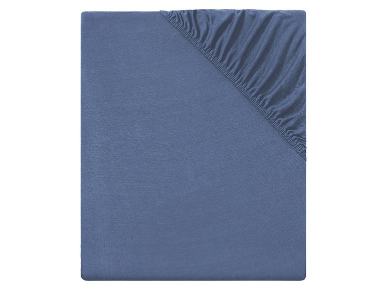 Jersey hoeslaken 180-200 x 200 cm Blauw