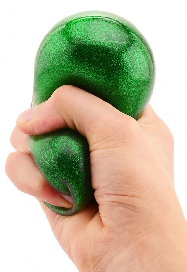 Johntoy glitterstressbal 7 cm groen